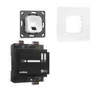 EKEY 203701 Set di lettore d’impronta digitale xLine bianco con cornice in plastica bianca, unità di controllo, per il montaggio a incasso, 0,4 W, 12-24 V, Lettore d’impronta digitale bianco