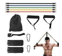 Set Elastici Fitness con 5 Fasce di Resistenza, Attrezzatura per Palestra Domestica con Maniglie, Ancoraggio per Porta, Cinturini Alla Caviglia, 5 Diversi Livelli, Fasce Fitness per Yoga, Pilato
