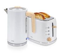 Set elettrodomestico Briebe SKT1167WHT Tostapane 2 fette e bollitore Nordic