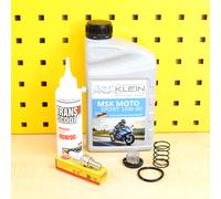 Set Endantriebsoel Filtro Olio con Molla Candela Msk 10W40 Per : Yamaha Aerox
