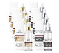 Set esfoliante di riso bianco e nero, morbido esfoliante, rimozione di cellule morte per viso e corpo, minimizzatore idratante e pori per tutti i tipi di pelle (8 pezzi, M)