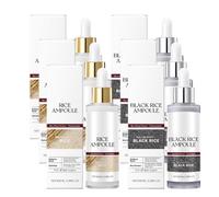 Set esfoliante di riso bianco e nero, morbido esfoliante, rimozione di cellule morte per viso e corpo, minimizzatore idratante e pori per tutti i tipi di pelle (6 pezzi, M)