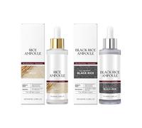 Set esfoliante di riso bianco e nero, morbido esfoliante, rimozione di cellule morte per viso e corpo, minimizzatore idratante e pori per tutti i tipi di pelle (2 pezzi, M)