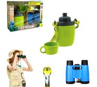 Set Esploratore con Borraccia Vera Binocolo Bussola Torcia Elettrica Funzionante