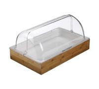 Set Espositore Buffet Completo Bamboo con Coperchio 42x28 cm - Leone