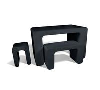 Set Espositore, tavolo, e panca 3 pezzi in polietilene BIG Mod. ZIP interno esterno resistente agli agenti atmosferici colore Grafite grafite