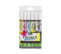 Pebeo - Set di 6 pennarelli ad inchiostro Colorex - Inchiostro Colorex per acquerello Pebeo - Inchiostro Colori Primari Finitura liscia - Multi-Strumento per il disegno di tutti i media - Pennarello