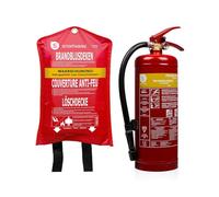 Set: estintore in schiuma estintore, 3 litri, classe antincendio AB + coperta estintore.