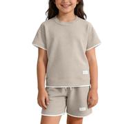 Set estivo 2 in 1 per ragazze: camicia casual a maniche corte con pantaloni coordinati come un completo leggero per bambini per ragazza