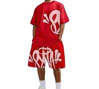 Set estivo da uomo, 2 pezzi, per maglietta e pantaloncini Syna World, tuta per il tempo libero, tuta da jogging, Y2K, Hip Hop, camicia e pantaloni streetwear tracksuit per tutti i giorni