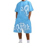 Set estivo da uomo, 2 pezzi, per maglietta e pantaloncini Syna World, tuta per il tempo libero, tuta da jogging, Y2K, Hip Hop, camicia e pantaloni streetwear tracksuit per tutti i giorni