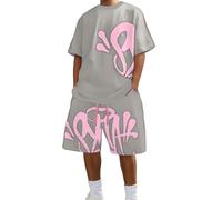 Set estivo da uomo, 2 pezzi, per maglietta e pantaloncini Syna World, tuta per il tempo libero, tuta da jogging, Y2K, Hip Hop, camicia e pantaloni streetwear tracksuit per tutti i giorni
