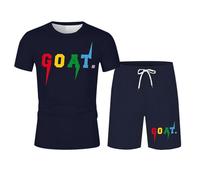 Set estivo da uomo stampato con lettere - Set di pantaloncini a maniche corte e dritto, in vita elastica, vestibilità ampia, abbigliamento casual confortevole, chic streetwear all'aperto, sport da