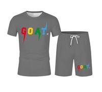 Set estivo da uomo stampato con lettere - Set di pantaloncini a maniche corte e dritto, in vita elastica, vestibilità ampia, abbigliamento casual confortevole, chic streetwear all'aperto, sport da