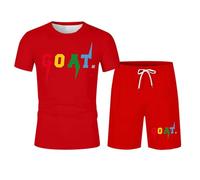 Set estivo da uomo stampato con lettere - Set di pantaloncini a maniche corte e dritto, in vita elastica, vestibilità ampia, abbigliamento casual confortevole, chic streetwear all'aperto, sport da