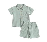 Set Estivo Ragazzi Completo Bambino Neonato Pagliaccetto Maniche Corte con Bottoni Bimbo Completini e Coordinati Gentiluomo T-Shirt Ricamate per Festa Casual Conforto garantito Tutto Il Giorno