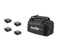 Set EUROLITE 4x AKKU Flat Light 3 LED RGBW con Soft Bag Nera