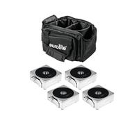 Set EUROLITE 4x AKKU IP Flat Light 1 Cromo con Soft Bag - Proiettori LED Wireles