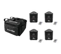 Set EUROLITE 4x AKKU TL-3 QuickDMX con Soft Bag per Illuminazione Truss