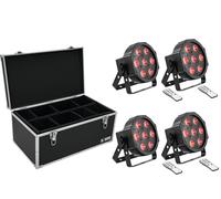 Set EUROLITE 4x LED SLS-7 HCL Floor con Custodia Universale TDV-1