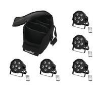 Set EUROLITE 5x LED SLS-603 con Soft Bag - Proiettori LED RGB/UV per Illuminazio