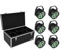 Set EUROLITE 6x LED PARty TCL con Custodia TDV-1 - Proiettori LED RGB per Even
