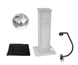 Set Eurolite Sfera a Specchio 30 cm con Treppiede e Cover Nera - Stand Variabile