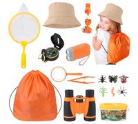 Set Explorer Outdoor Giocattoli, 17 Set di ricercatori per bambini, Set da esploratore con Bussola, Fischio, binocolo per età 3, 4, 5, 6, 7, 8+, giocattolo da esplorare all'aperto, regalo per bambini