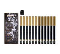 Set eye liner - Matite per trucco a lunga durata, kit cosmetico per sopracciglia e occhi resistente alle sbavature, strumento professionale con finitura opaca in legno, accessorio per trucco artistico