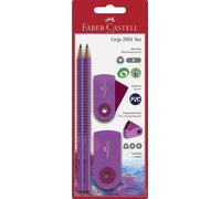 Set Faber-Castell Grip 2001 - Matite, Gomma, Temperamatite - Blister Viola Di 5