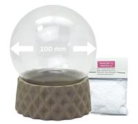 Set fai da te con sfera di neve Do it Yourself con 1 x neve | sfera di vetro in poliresina sabbia beige rotonda cubica | diametro 100 mm | sfera di agitazione personalizzata | 40106