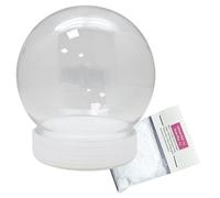 Set fai da te con sfera di neve in plastica con 1 x neve | Do it Yourself set sfera | forma rotonda 90 x 110 mm | base bianca | doppio fondo | 40134