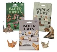 Set fai da te di carta per origami 3D, gatti, cani e dinosauri, decorazione per la casa per amici e amanti degli animali, regalo unico per amanti degli animali, 150 pezzi