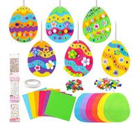 Set fai da te per bambini, 18 pezzi di uova di Pasqua, decorazioni pasquali per bambini, decorazione pasquale, per il fai da te, per Pasqua, fai da te