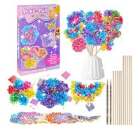 Set fai da te per bambini dai 4 ai 5 ai 6 anni, fai da te per bambine 7 8 9 10 anni, regalo creativo per bambini, compleanno per bambini, fiori fai da te, con paillettes