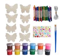 Set fai da te per campanelli eolici - Set di ciondoli a forma di farfalla in legno, fatti a mano, per la produzione di campanelli eolici | set fai da te