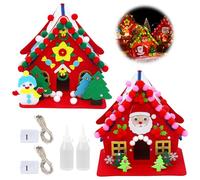 Set fai da te per Natale, 2 pezzi di Natale, per bambini, decorazioni natalizie, set fai da te, accessori per la casa dei gnomi, in gomma espansa per il fai da te