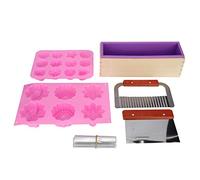 Set fai da te Sile fatto a mano, scatola di legno con cavità ondulata dritta e 6 cavità muffin, pellicola termorestringente inclusa per il fai da te