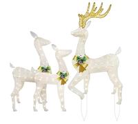 Set famiglia di renne illuminate - Decorazione di renne, figure di renne da esterno | Renne illuminate a LED per le vacanze in famiglia, set di renne incandescenti, per la decorazione luminosa delle