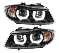 Set Fanali 3D U LED Angel Eyes per BMW 3er E90 E91 Anno Fab. 05-08 Limo Touring