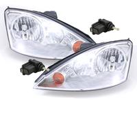 Set Fanali Adatto A per Ford Focus Klarglas-Chrom Sx. Re H7 H1 + Servomotore