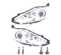 Set Fanali Cromo Incl. Osram Lampade H7 H1 Con Lwr Motore per Ford Fiesta VI