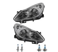 Set Fanali Cromo Incl. Osram Lampade H7 H1 Con Lwr Motore per Opel Corsa D