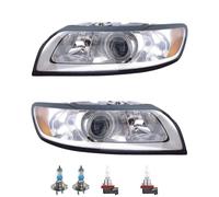 Set Fanali Cromo Incl. Osram Lampade H7 H9 per Volvo V50 Mw 545 S40 II 544