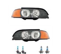 Set Fanali Giallo Incl. Osram Lampade HB3 H7 Con Lwr Motore per BMW 5er E39