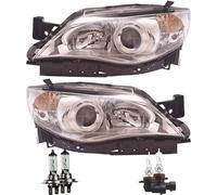 Set Fanali per Subaru Impreza Gt Anno Fab. 08-10 Cromo H7 + HB3 Incl. Osram