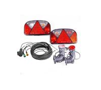 Set Fanali Posteriori Aspöck Multipoint II 7 Funzioni 12V e Luci Ingombro Superpoint II con Cablaggio Elettrico Mantes 7 Metri Spina 13 Pin per Rimorchio Bisarca Carrello