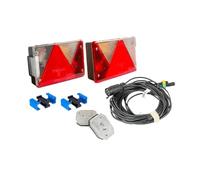 Set Fanali Posteriori Aspöck Multipoint IV 6 Funzioni e Ingombro Flexipoint I Cablaggio Elettrico Mantes 7 Metri Spina 7 PIN Connettori Rapidi 12V 24V per Rimorchio Carrello Auto