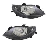 Set Fanali Sinistra Destra Nero H4 per Seat Ibiza IV Sportcoupe 6J1 6J5