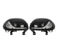 Set fari anteriori di design Clio, DRAGON LIGHTS 98-01 VETRO TRASPARENTE/NERO